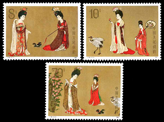 中国绘画·唐·簪花仕女图（T89） 参考图