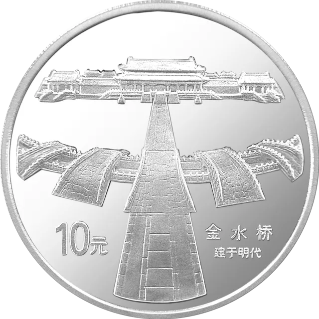 北京故宫博物院金银纪念币1盎司圆形银质纪念币 正面图
