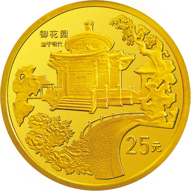 北京故宫博物院金银纪念币1/4盎司圆形金质纪念币 正面图