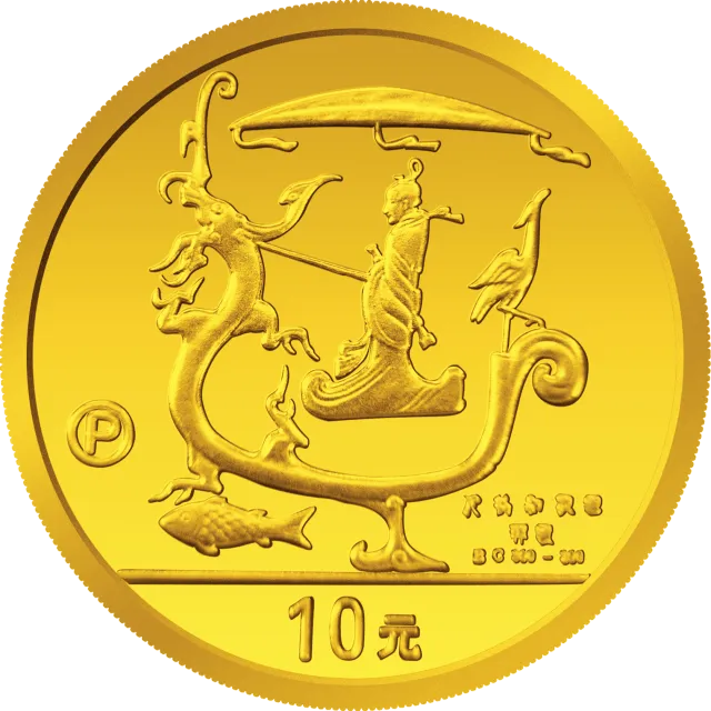 龙的文化金银纪念币1/10盎司圆形金质纪念币 正面图