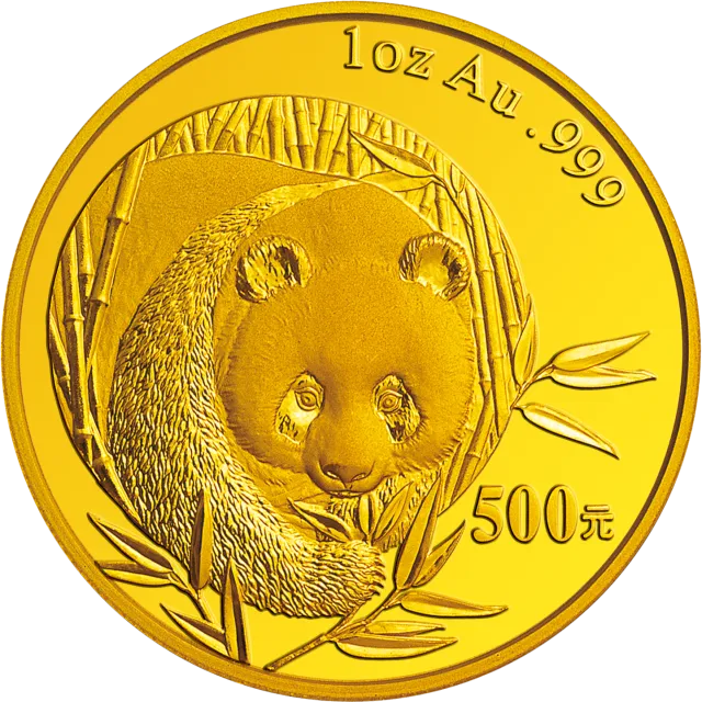 2003版熊猫贵金属纪念币1盎司圆形金质纪念币 正面图