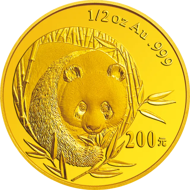 2003版熊猫贵金属纪念币1/2盎司圆形金质纪念币 正面图