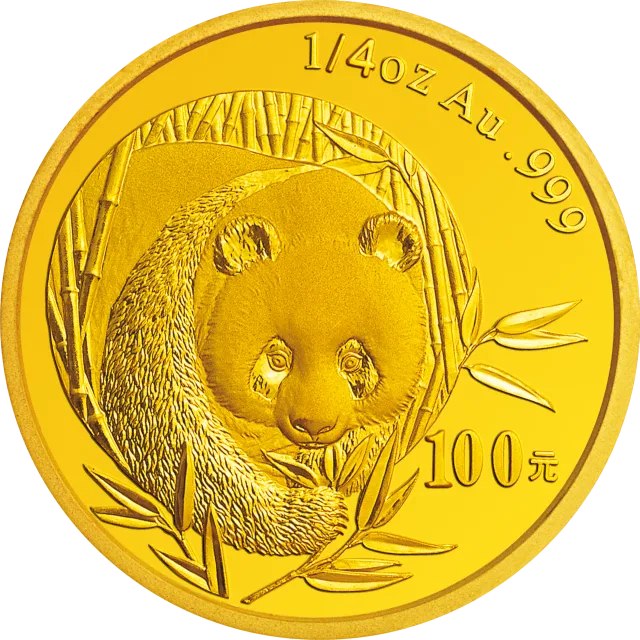 2003版熊猫贵金属纪念币1/4盎司圆形金质纪念币 正面图