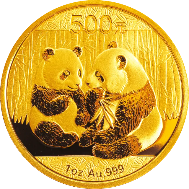 2009版熊猫金银纪念币1盎司金质纪念币 正面图
