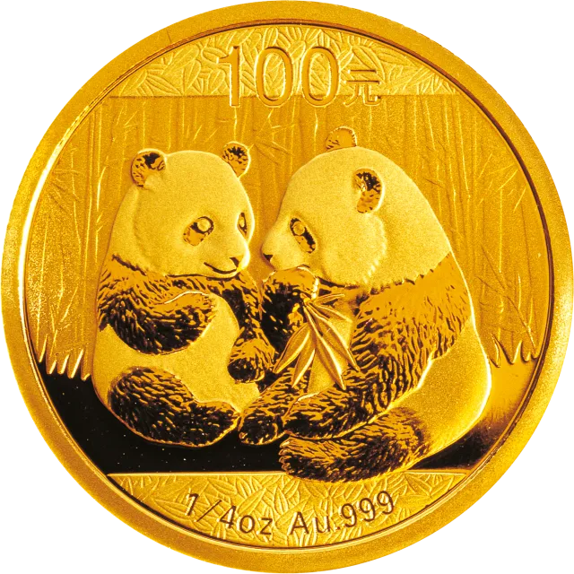 2009版熊猫金银纪念币1/4盎司金质纪念币 正面图