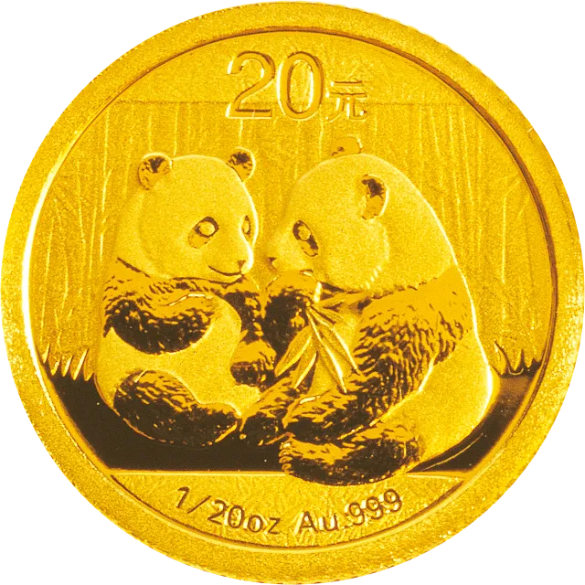 2009版熊猫金银纪念币1/20盎司金质纪念币 正面图