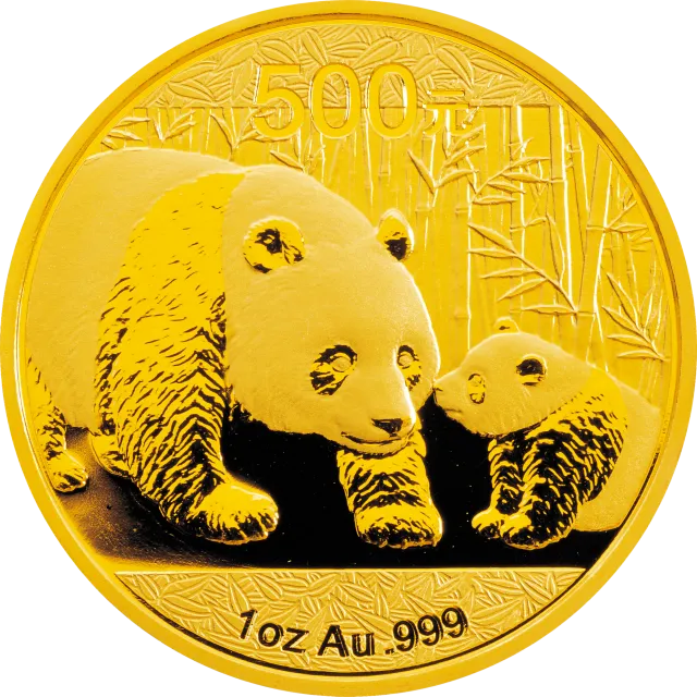 2011版熊猫金银纪念币1盎司圆形金质纪念币 正面图