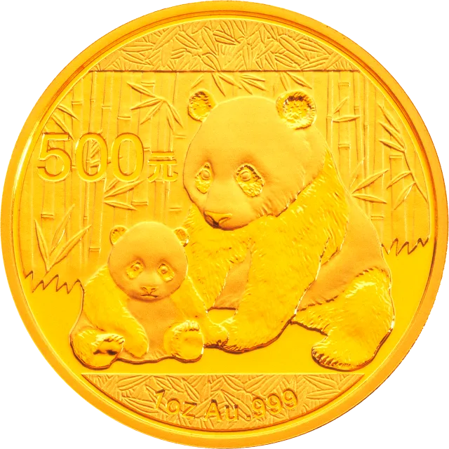2012版熊猫金银纪念币1盎司圆形金质纪念币 正面图