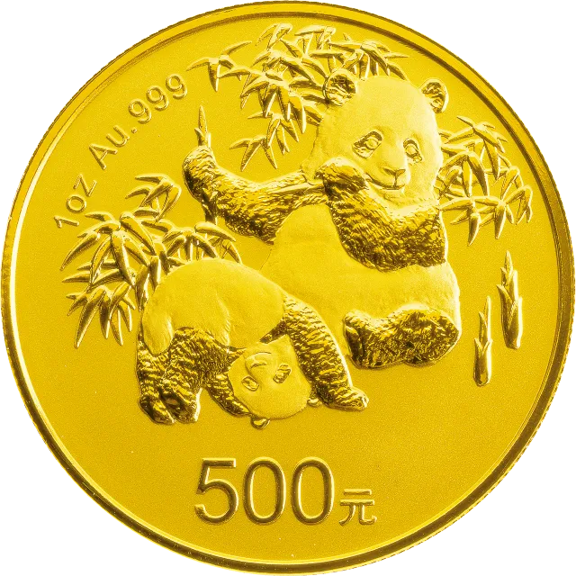 中国熊猫金币发行30周年金银纪念币1盎司圆形金质纪念币 正面图