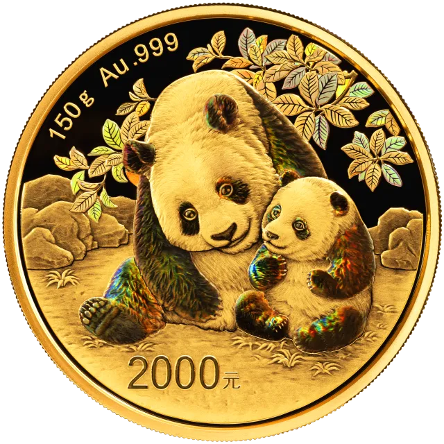 2024版熊猫150克精制金质纪念币 正面图