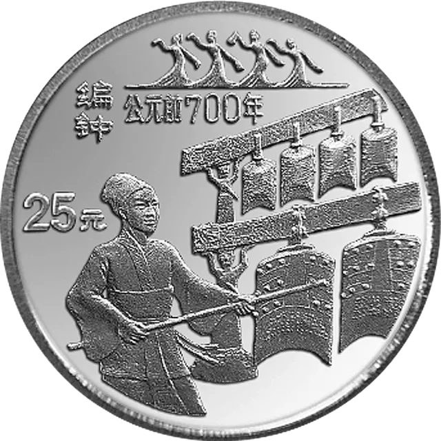 中国古代科技发明发现金银铂纪念币(第3组)1/4盎司圆形铂质纪念币 正面图