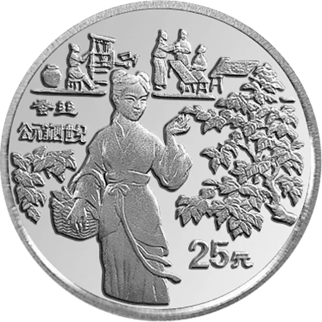 中国古代科技发明发现金银铂纪念币(第3组)1/4盎司圆形铂质纪念币 正面图