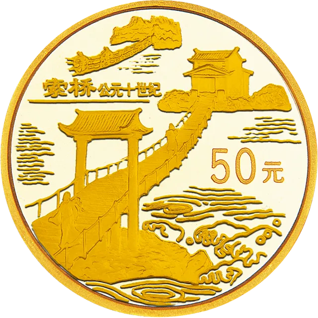 中国古代科技发明发现金银纪念币(第5组)1/2盎司圆形金质纪念币 正面图